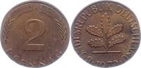 Münzen der Bundesrepublik Deutschland Verprägung. 2 Pfennig auf 1 Pfennig Schrötling 19 Mark 1945-2001. -