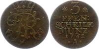 Brandenburg-Preußen 3 Pfennig Friedrich II. 1740-1786. -