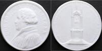 Reformation Porzellanmedaille Errichtung des Lutherdenkmals in Wittenberg 1821. -