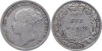Großbritannien Sixpence Victoria 1837-1901. -