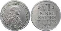 Brandenburg-Ansbach 1/6 Taler Alexander 1757-1791. -