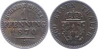 Brandenburg-Preußen 1 Pfennig Wilhelm I. 1861-1888. -
