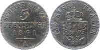 Brandenburg-Preußen 3 Pfennig Wilhelm I. 1861-1888. -