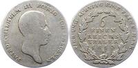 Brandenburg-Preußen 1/6 Taler Friedrich Wilhelm III. 1797-1840. -