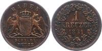Baden-Durlach Kreuzer Friedrich I. 1852-1907. -