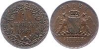 Baden-Durlach Kreuzer Friedrich I. 1852-1907. -