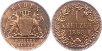 Baden-Durlach Kreuzer Friedrich I. 1852-1907. -