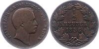 Baden-Durlach 1/2 Kreuzer Friedrich I. 1852-1907. -
