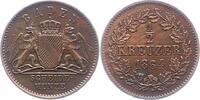 Baden-Durlach 1/2 Kreuzer Friedrich I. 1852-1907. -