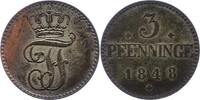 Mecklenburg-Schwerin 3 Pfennig Friedrich Franz II. 1842-1883. -