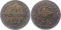 Brandenburg-Preußen 4 Pfennig Wilhelm I. 1861-1888. -