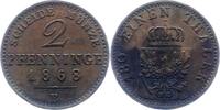Brandenburg-Preußen 2 Pfennig Wilhelm I. 1861-1888. -