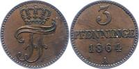 Mecklenburg-Schwerin 3 Pfennig Friedrich Franz II. 1842-1883. -