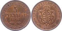 Sachsen-Albertinische Linie 5 Pfennig Johann 1854-1873. -