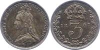 Großbritannien Threepence Victoria 1837-1901. -