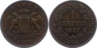 Baden-Durlach Kreuzer Friedrich I. 1852-1907. -