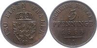Brandenburg-Preußen 3 Pfennig Wilhelm I. 1861-1888. -