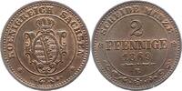 Sachsen-Albertinische Linie 2 Pfennig Johann 1854-1873. -