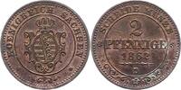 Sachsen-Albertinische Linie 2 Pfennig Johann 1854-1873. -