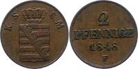 Sachsen-Albertinische Linie 2 Pfennig Friedrich August II. 1836-1854. -