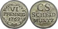 Sachsen-Albertinische Linie 6 Pfennig Friedrich August II. 1733-1763. -