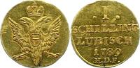 Lübeck-Stadt Goldabschlag von den Stempeln des Schilling Gold -