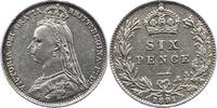 Großbritannien Sixpence Victoria 1837-1901. -