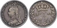 Großbritannien Threepence Victoria 1837-1901. -