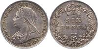 Großbritannien Sixpence Victoria 1837-1901. -