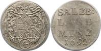 Batzen zu 4 Kreuzern 1692 Salzburg Johann Ernst von Thun und Hohenstein 1687-1709. Sehr schön  /  fast sehr schön