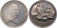 Silbermedaille 1714 Braunschweig-Wolfenbüttel Anton Ulrich, allein 1704-1714. Schöne Patina. Sehr schön