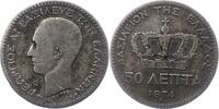 Griechenland 50 Lepta Georg I. 1863-1913. -