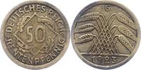 50 Rentenpfennig 1923  G Weimarer Republik  Sehr schön