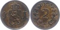 2 Öre 1 1891 Norwegen Unter schwedischer Regierung 1814-1905. Vorzüglich