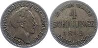 4 Schilling 1849 Mecklenburg-Strelitz Georg 1816-1860. Knapp sehr schön