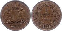 Baden-Durlach 1/2 Kreuzer Friedrich I. 1852-1907. -