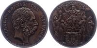 Sachsen Bronzemedaille in 5 Mark-Größe 18 Albert 1873-1902. -