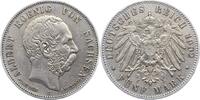 Sachsen 5 Mark Albert 1873-1902. -
