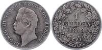 Gulden 1848 Hessen-Darmstadt Ludwig III. 1848-1877. Fast sehr schön