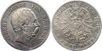 Sachsen 2 Mark Albert 1873-1902. -