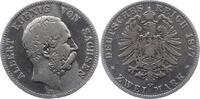 Sachsen 2 Mark Albert 1873-1902. -