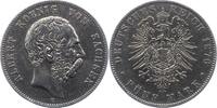 Sachsen 5 Mark Albert 1873-1902. -