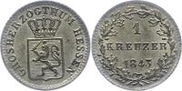 Kreuzer 1843 Hessen-Darmstadt Ludwig II. 1830-1848. Fast Stempelglanz