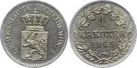 Kreuzer 1865 Hessen-Darmstadt Ludwig III. 1848-1877. Fast Stempelglanz