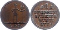 Pfennig 1774 Braunschweig-Wolfenbüttel Karl I. 1735-1780. Sehr schön +