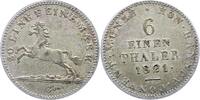 1/6 Taler 1821  B Braunschweig-Calenberg-Hannover Georg IV. 1820-1830. Sehr schön - vorzüglich