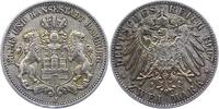 Hamburg 2 Mark 1907 J Winz. Randfehler, sehr sch&ouml;n 296.51 元  ＋  46.82 元 运费