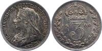 Gro&szlig;britannien 3 Pence 1900 Victoria 1837-1901. Sch&ouml;ne Patina. Sehr sch&ouml;... 16.20 US$  +  23.15 US$ shipping