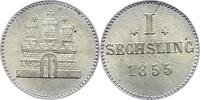 Hamburg, Stadt Sechsling 1855 Vorz&uuml;glich 17.36 US$  +  23.15 US$ shipping