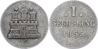 Hamburg, Stadt Sechsling 1855 Sehr sch&ouml;n 10.42 US$  +  23.15 US$ shipping